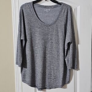 LOFT Gray Long Sleeve Tee